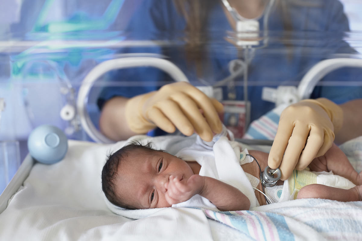 baby in incubator